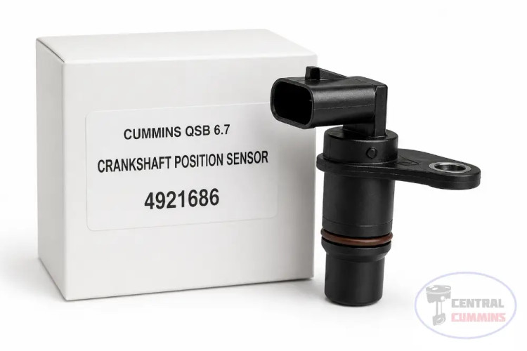 سنسور دورخوان میللنگ سر صاف موتور کامینز QSB 6.7 شماره فنی 4921686 برند اصلی کامینز روی زمینه استودیویی سفید